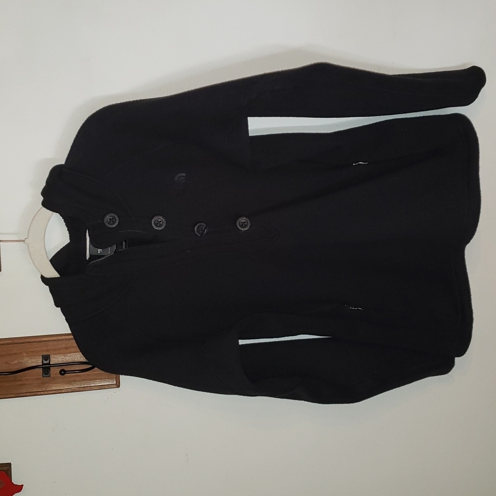 Women's The North Face Black Half-Zip Hoodie Fleece with Buttons